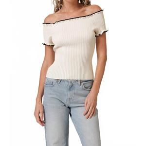 NEW LINE AND DOT women's ronny ots sweater in cream/black